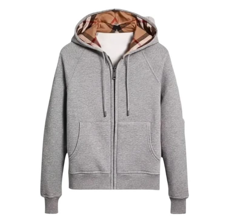 CHECKED ZIPUP HOODIE