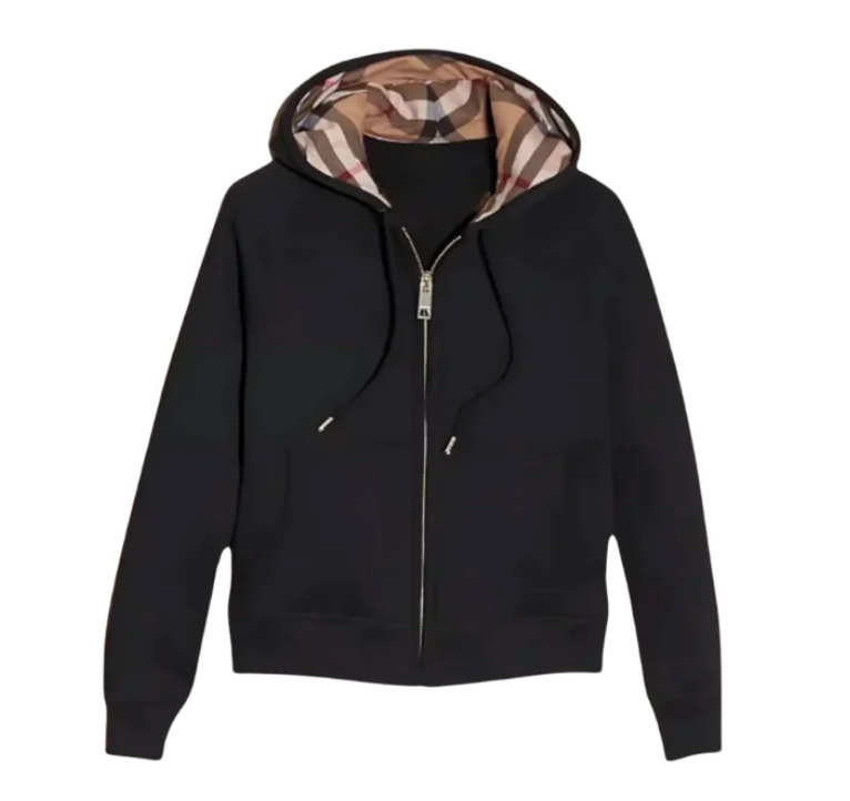 CHECKED ZIPUP HOODIE